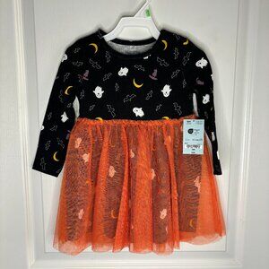 Okie Dokie Toddler & Little Girls Halloween Dress, Orange Tulle Tutu Skirt NEW